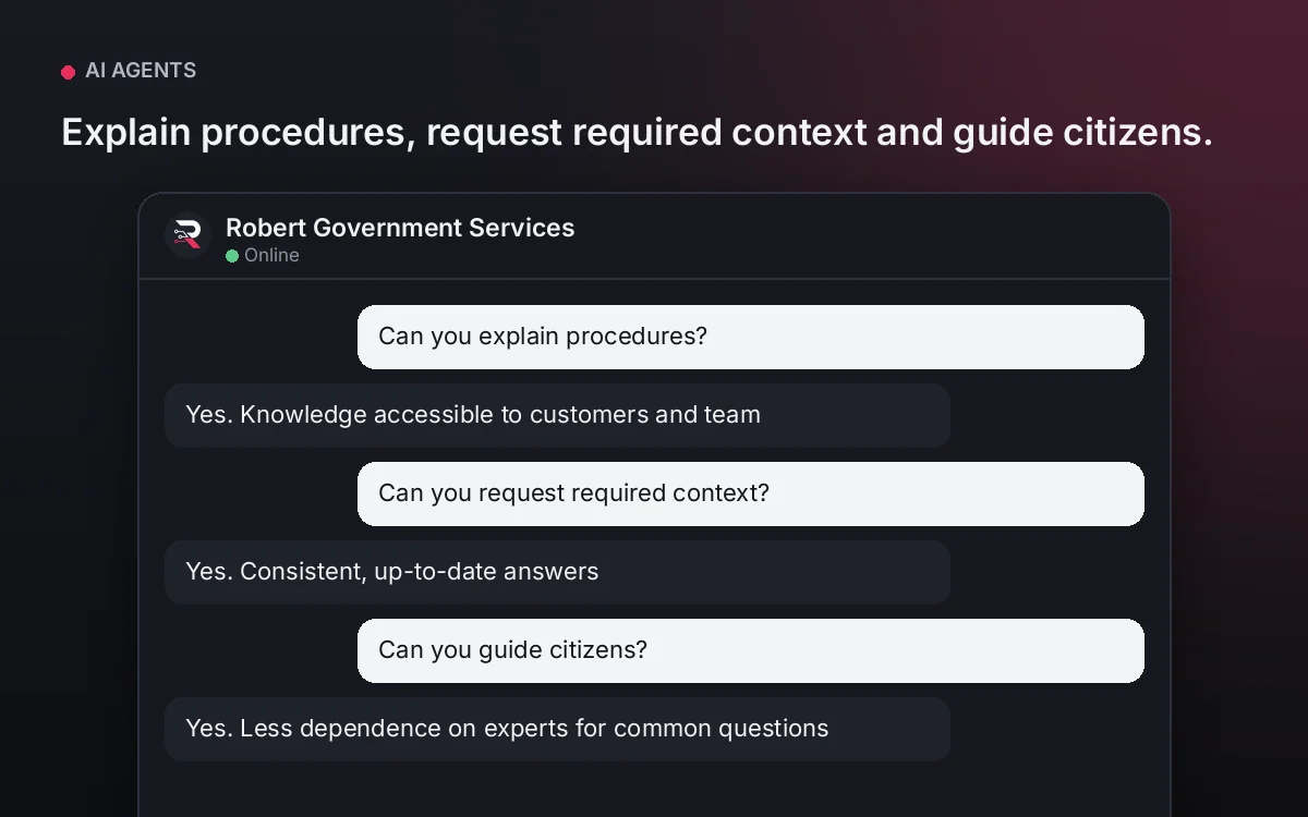 Government Services AI Agent — Explain procedures, request required context and guide citizens.