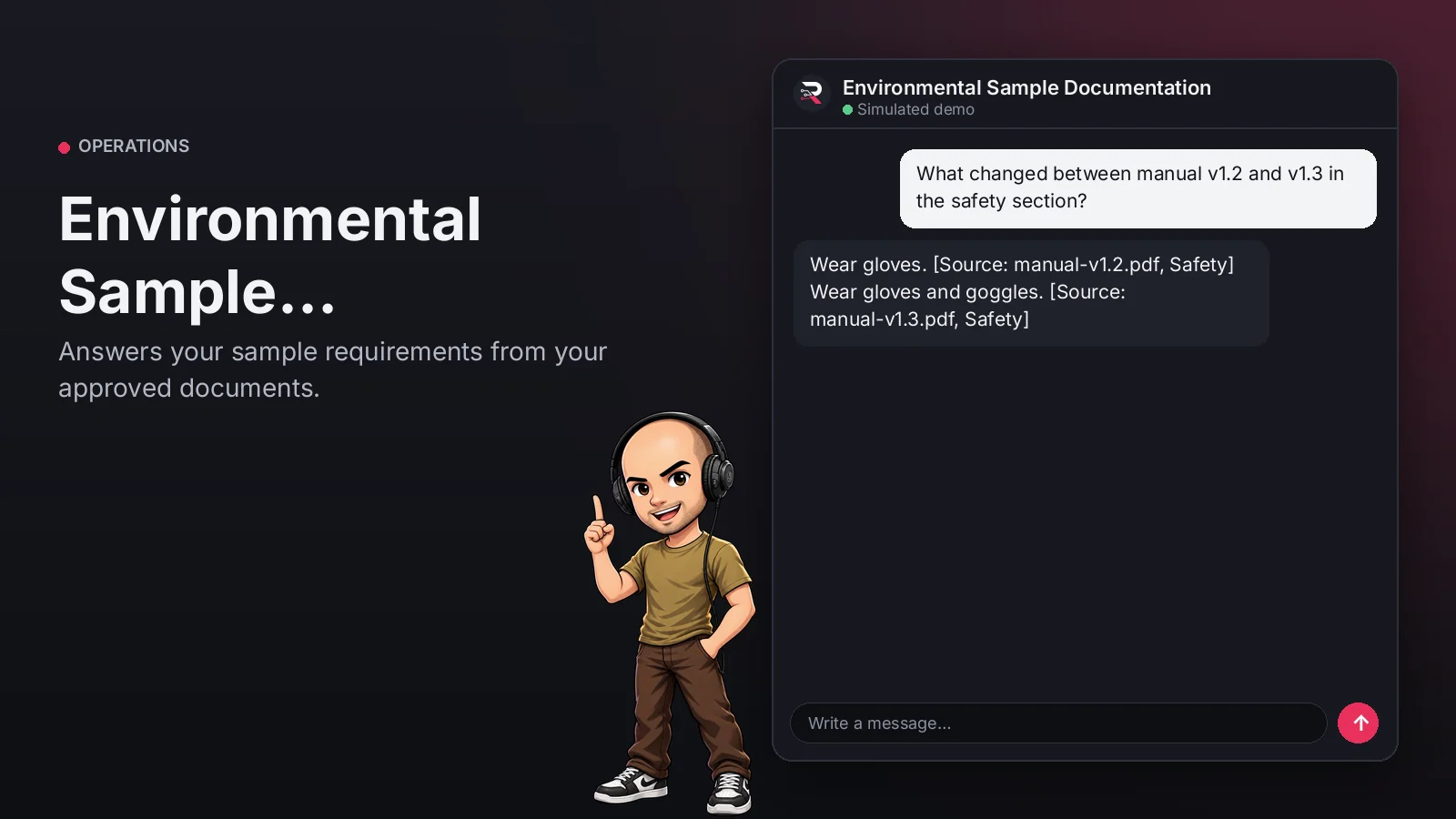 Hero image: Environmental Sample Documentation. Answers your sample requirements from your approved documents.