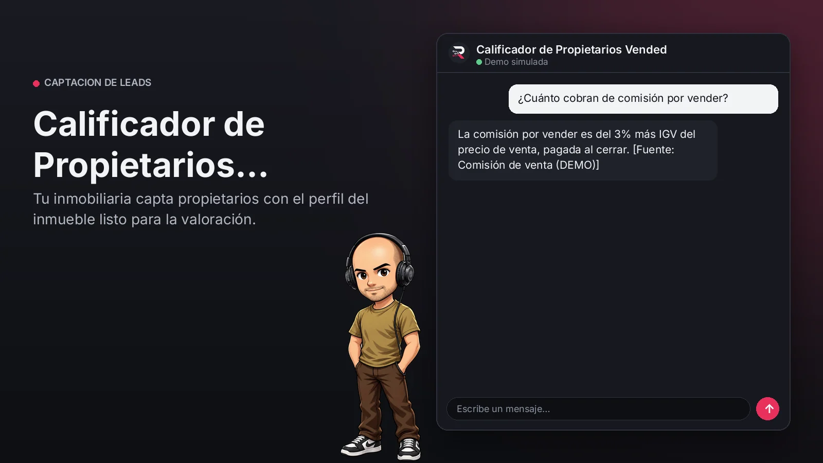Imagen principal: Calificador de Propietarios Vendedores. Tu inmobiliaria capta propietarios con el perfil del inmueble listo para la valoración.
