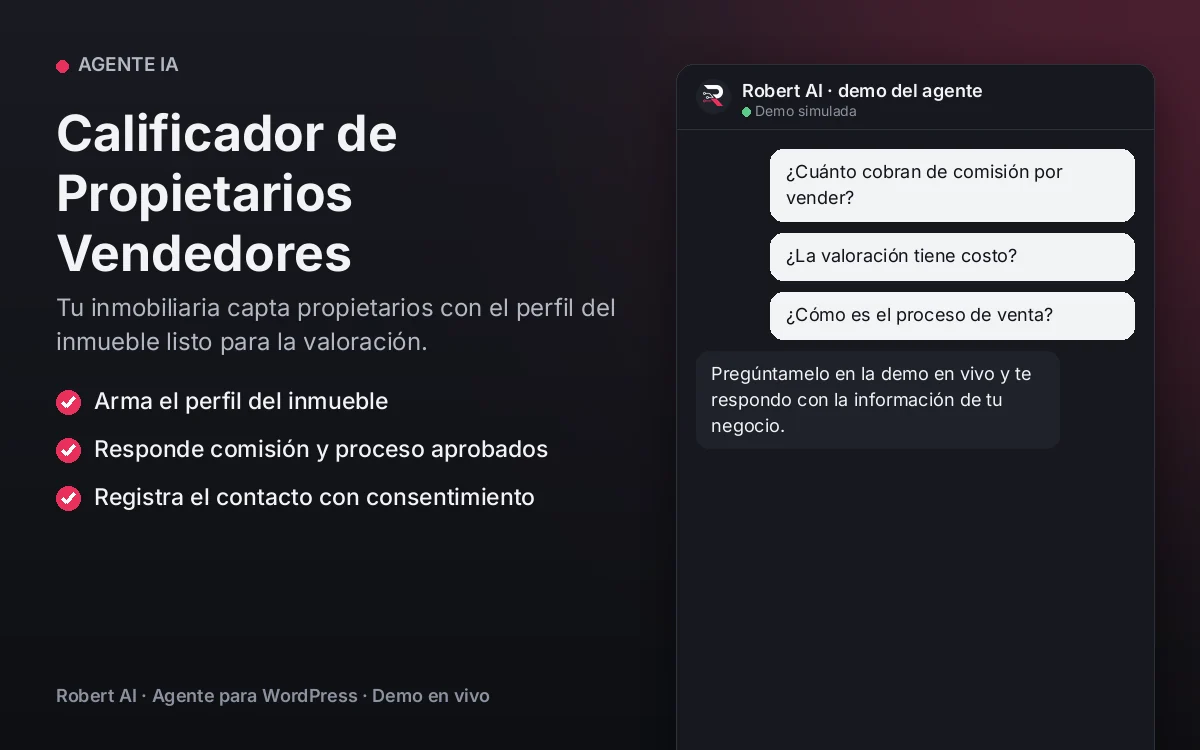 Portada: Calificador de Propietarios Vendedores. Tu inmobiliaria capta propietarios con el perfil del inmueble listo para la valoración.