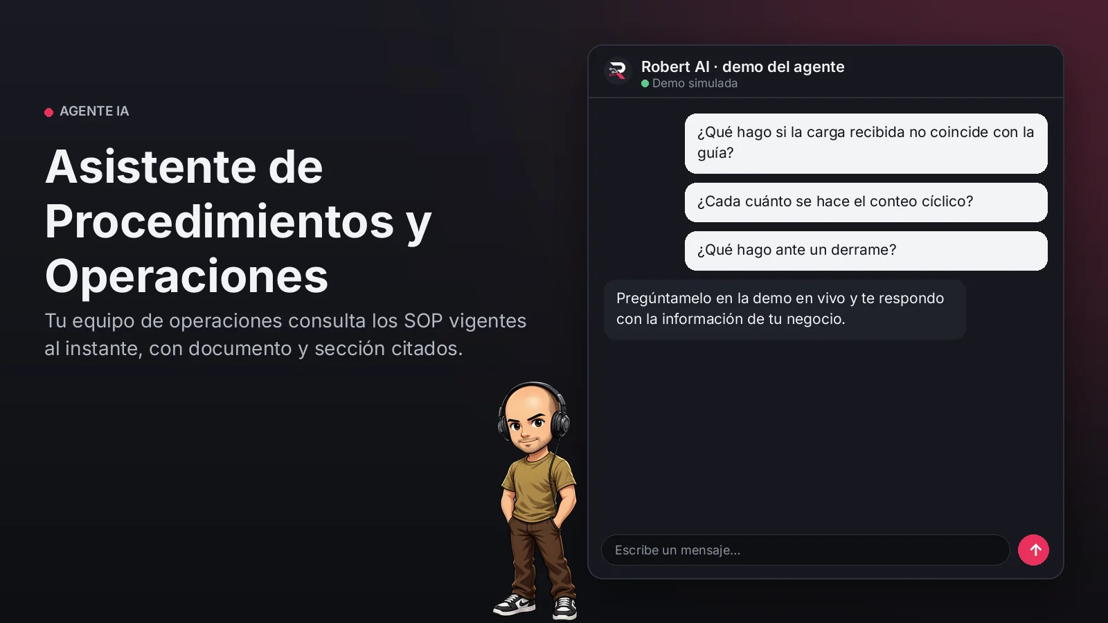 Asistente de Procedimientos y Operaciones. Tu equipo de operaciones consulta los SOP vigentes al instante, con documento y sección citados.