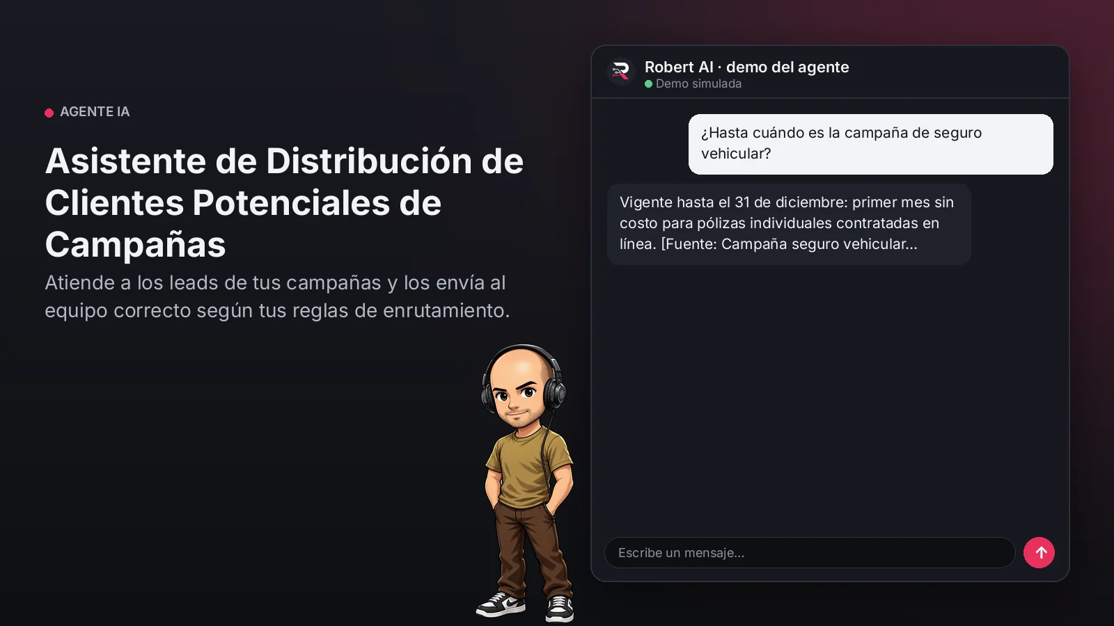 Asistente de Distribución de Clientes Potenciales de Campañas. Atiende a los leads de tus campañas y los envía al equipo correcto según tus reglas de enrutamiento.