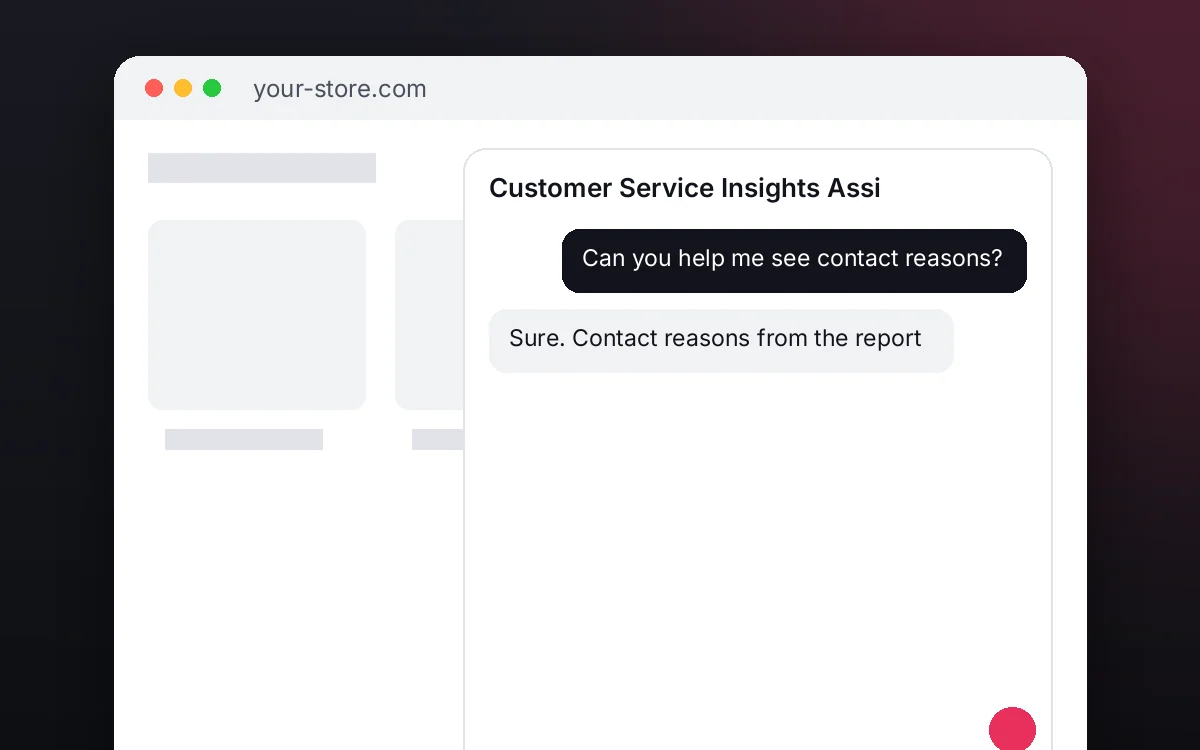 Customer Service Insights Assistant — Detects your customer service patterns with your published reports: reasons, times and satisfaction, with period.