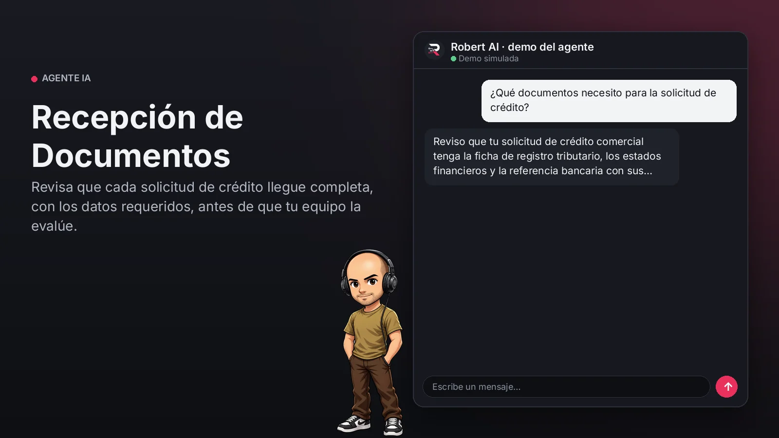 Recepción de Documentos. Revisa que cada solicitud de crédito llegue completa, con los datos requeridos, antes de que tu equipo la evalúe.