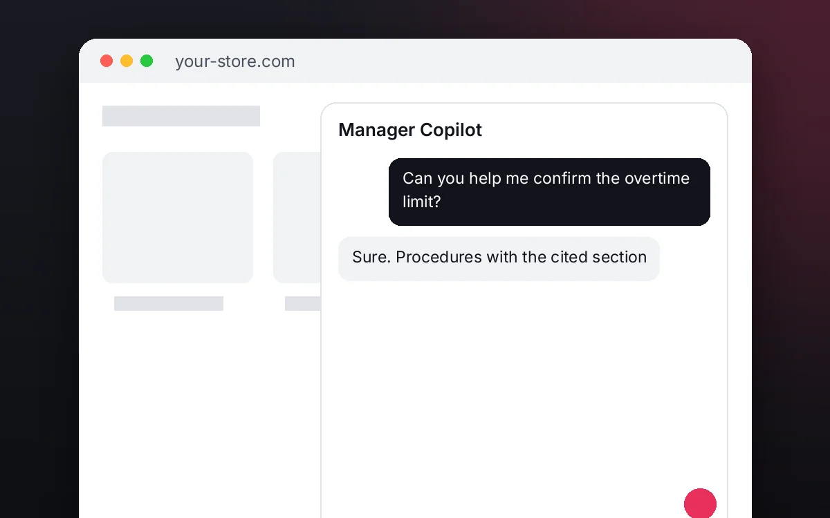 Manager Copilot — Answers your managers' team management procedures citing the policy, and routes decisions about people.