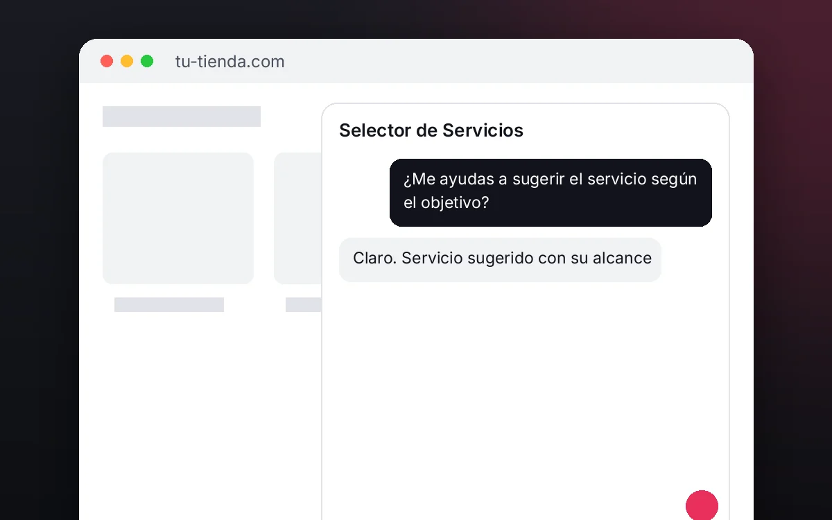 Selector de Servicios — Relaciona la necesidad de cada empresa con el servicio adecuado de tu consultora, explicando alcance y exclusiones.
