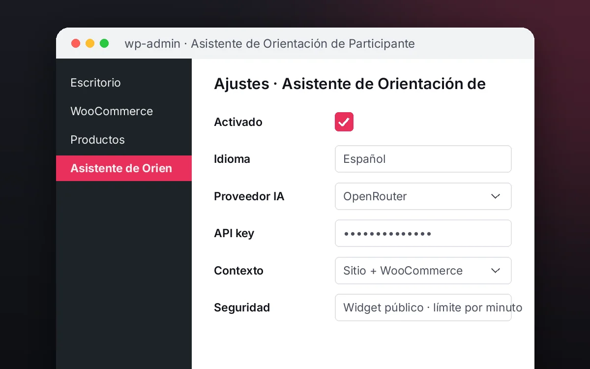 Asistente de Orientación de Participantes — Lleva a cada participante listo al primer día con una orientación guiada paso a paso.