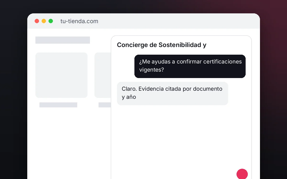 Concierge de Sostenibilidad y ESG — Responde preguntas ESG con la evidencia publicada y citada, separando metas de resultados logrados.
