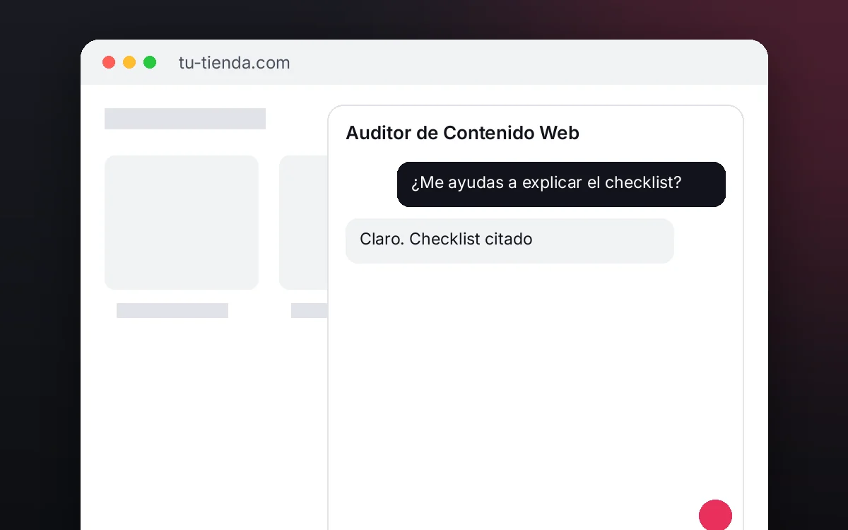 Auditor de Contenido Web — Audita el texto de tus páginas contra tu checklist editorial y prioriza qué corregir, citando cada criterio.